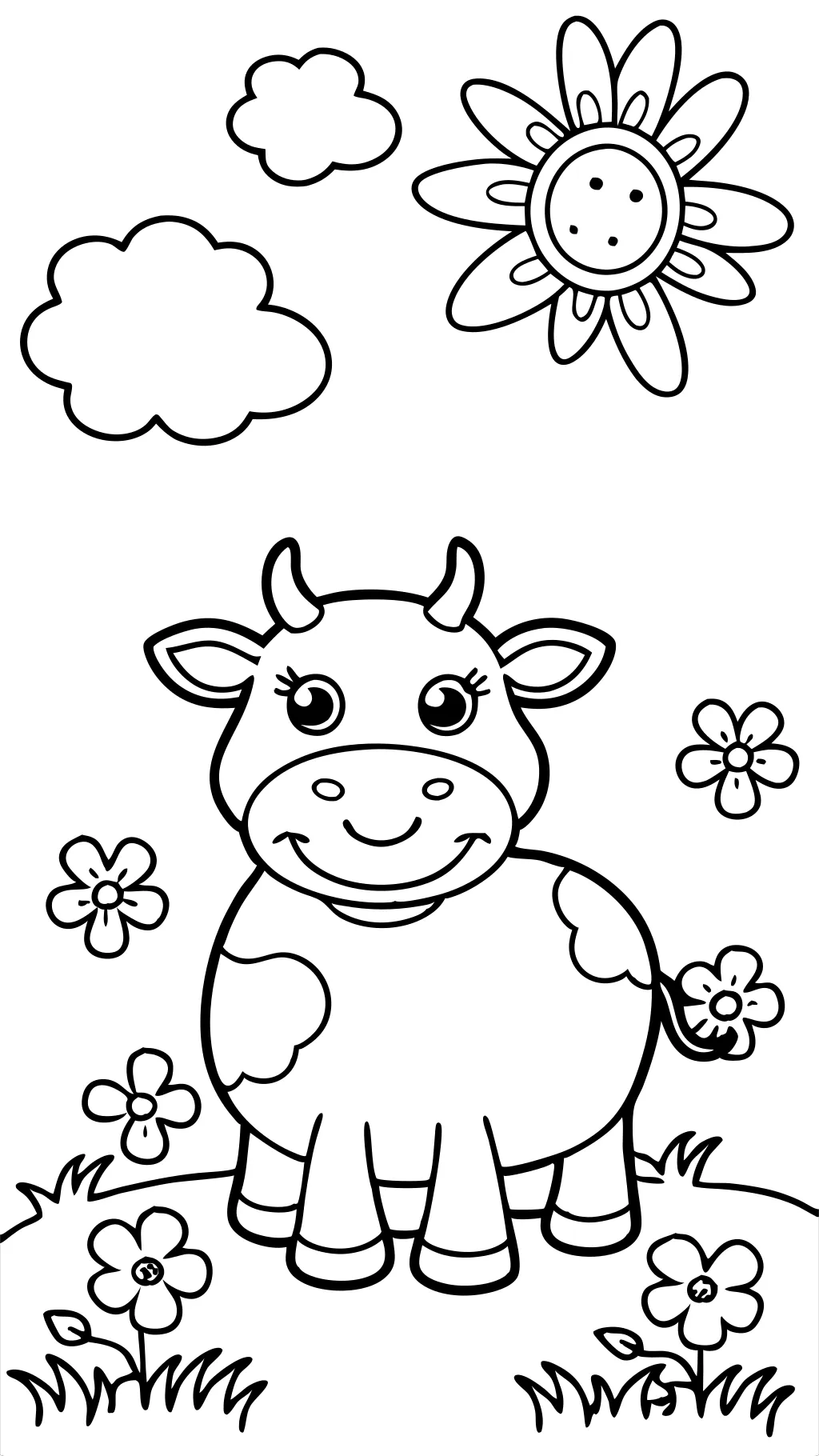 coloriage de vache mignonne